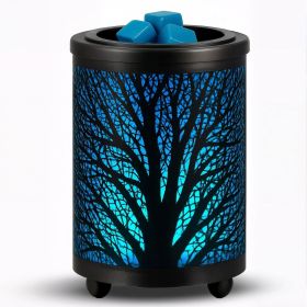 Electric Wax Melt Warmer PTC Heating Plate with 7 Colors LED Changing Light Wax Warmer Fragrance Warmer for Home Office Gifts & Decor(Black Fores