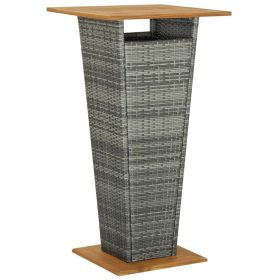 Bar Table Grey PE rattan Medium Durable Bar Table Square