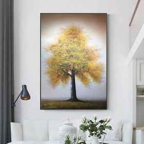 Hand Painted Oil Painting Original Tree Painting on Canvas Large Abstract Gold Big Tower Tree Landscape Acrylic Oil Painting Modern Living Room W (style: 01, size: 100X150cm)